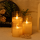 Декоративні свічки на батарейках 3 шт. 10 см, 12,5 см, 15 см набір штучних свічок, фото 9