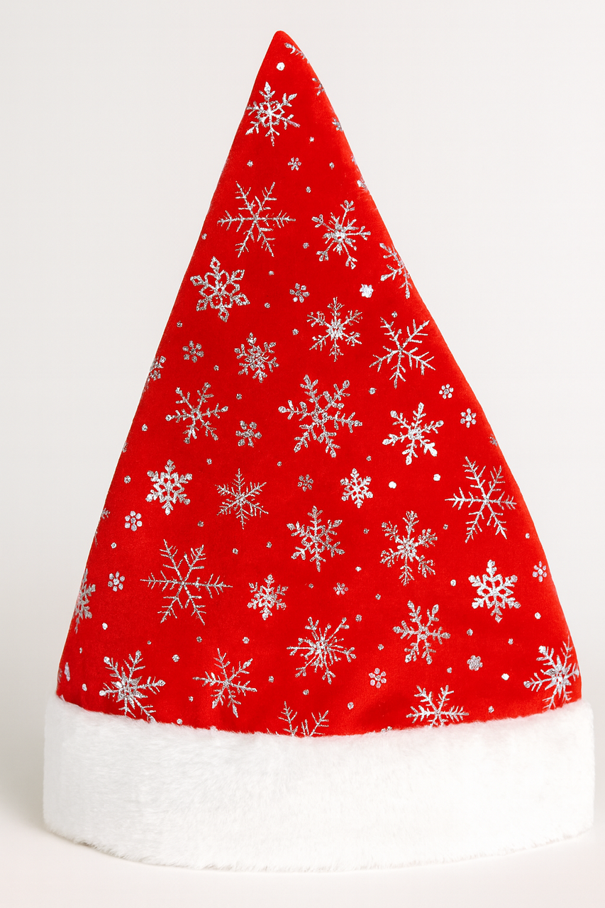 Шапка Діда Мороза Зі Сніжинкою
