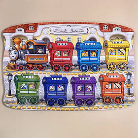 Дерев’яна розвиваюча гра-вкладка Мега Потяг 81дет Ubee (ПСД296)