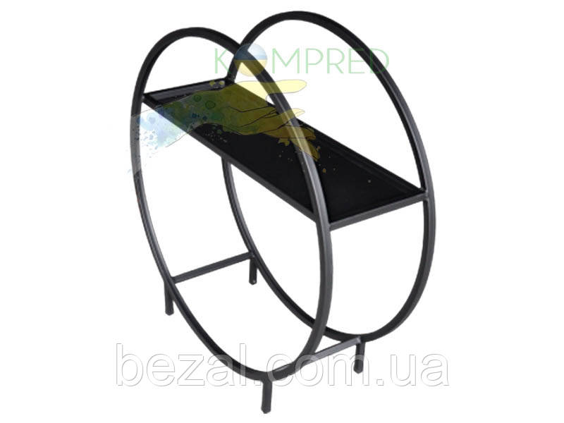 Полінниця для дров "Сфера" з металевою полицею в стилі Лофт 750х270х750мм OL897, фото 1