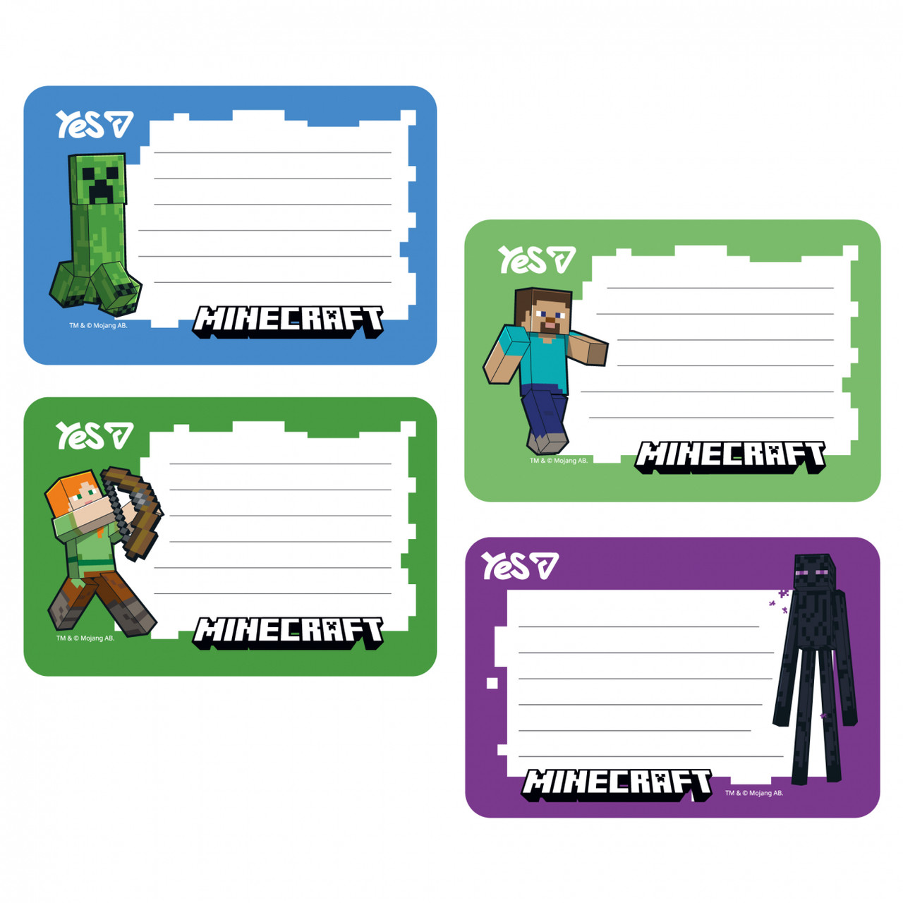 Наклейки на тетради 8 штук Minecraft Yes, 955504, фото 1