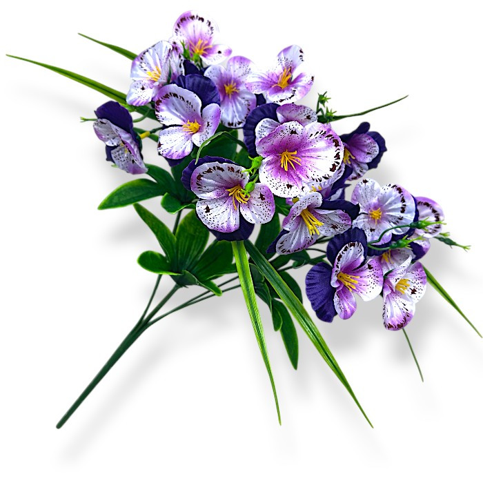 Штучні квіти букет Анютки пухнасті, 44см, фото 1