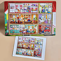 Деревʼяний двошаровий пазл Котячий будинок Літо 176 дет Ubee (ПСД273), фото 5