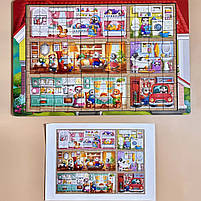 Деревʼяний двошаровий пазл Котячий будинок Літо 176 дет Ubee (ПСД273), фото 6