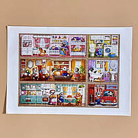 Деревʼяний двошаровий пазл Котячий будинок Літо 176 дет Ubee (ПСД273), фото 7