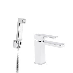 Змішувач для раковини Qtap Gemini (з гігієнічним душем) QTGEM272CRW45691 Chrome/White