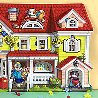 Дитячий деревʼяний розвиваючий фігурний пазл Котячий будинок Літо 95 дет Ubee (ПСД272), фото 3