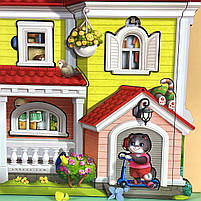 Дитячий деревʼяний розвиваючий фігурний пазл Котячий будинок Літо 95 дет Ubee (ПСД272), фото 5