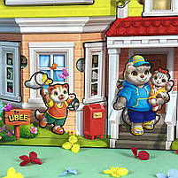 Дитячий деревʼяний розвиваючий фігурний пазл Котячий будинок Літо 95 дет Ubee (ПСД272), фото 9