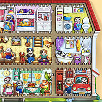 Дитячий деревʼяний розвиваючий фігурний пазл Котячий будинок Літо 95 дет Ubee (ПСД272), фото 10