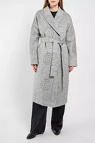 Жіноче пальто вовняне довге з поясом CARERA MKCR911-1