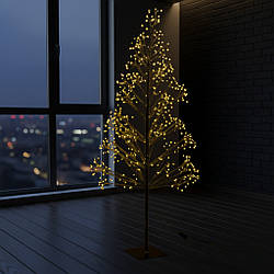 Світлодіодне дерево «Роса» 1,8 м, 650 LED, теплий білий, вуличне