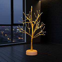 Світлодіодне дерево на підставці 50 см, теплий білий, USB/AA