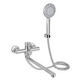 Смеситель для ванны Lidz Aria 005 с поворотным изливом (c душевым гарнитуром) (k35) LDARI005NKS34939 Nickel, фото 3