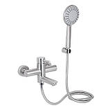 Смеситель для ванны Lidz Aria 006 с поворотным изливом (c душевым гарнитуром) (k35) LDARI006NKS34940 Nickel, фото 3