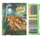 DINO WORLD Colouring Book Розмальовка «Світ динозаврів» з кольоровими олівцями 12746, фото 3