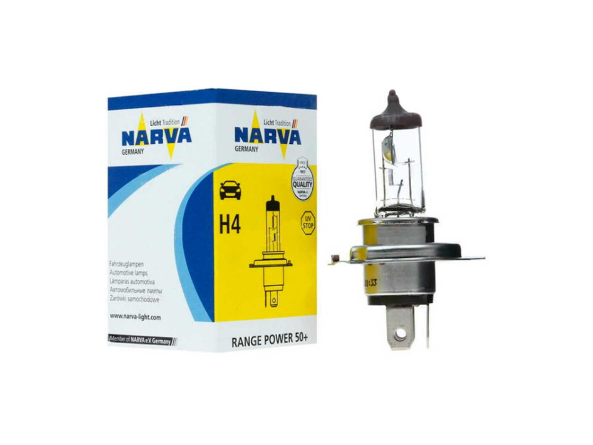Галогенова лампа NARVA 48861 H4 12V 60/55W P43t RANGE POWER +50, фото 1