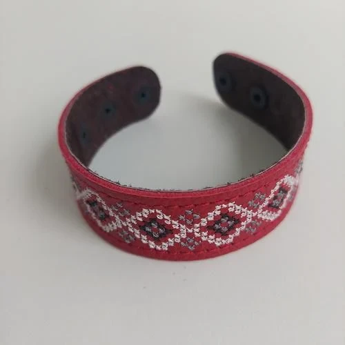 Браслет "Вишивка" (вузький, червоний) (25278), фото 1