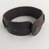 Браслет «Слава Україні», шкіряний, чорний, 25 мм, з лазерним гравіюванням (коричневий) (25559), фото 3