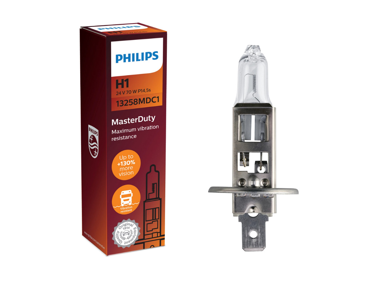 Галогенова лампа PHILIPS 13258MDC1 H1 70W 24V P14,5s MasterDuty, фото 1