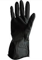 Рукавички гумові кислотні SUN, розмір L чорні (12 пар)