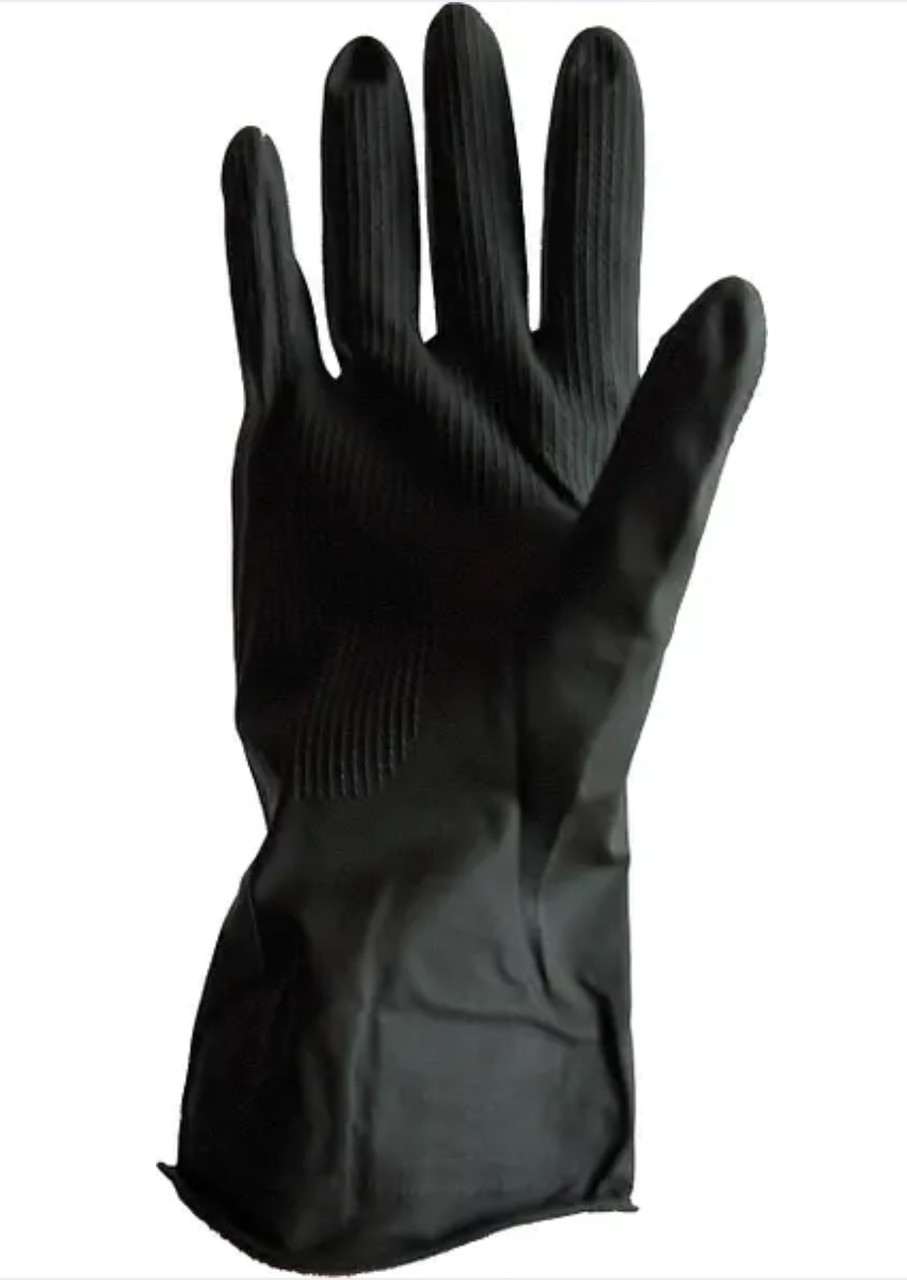 Рукавички гумові кислотні SUN, розмір L чорні (12 пар)