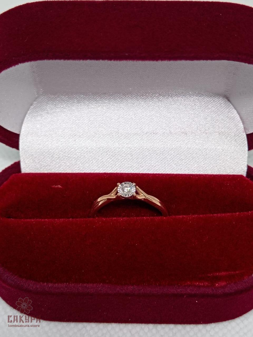 Золота Каблучка зі вставкою діамант, фото 1