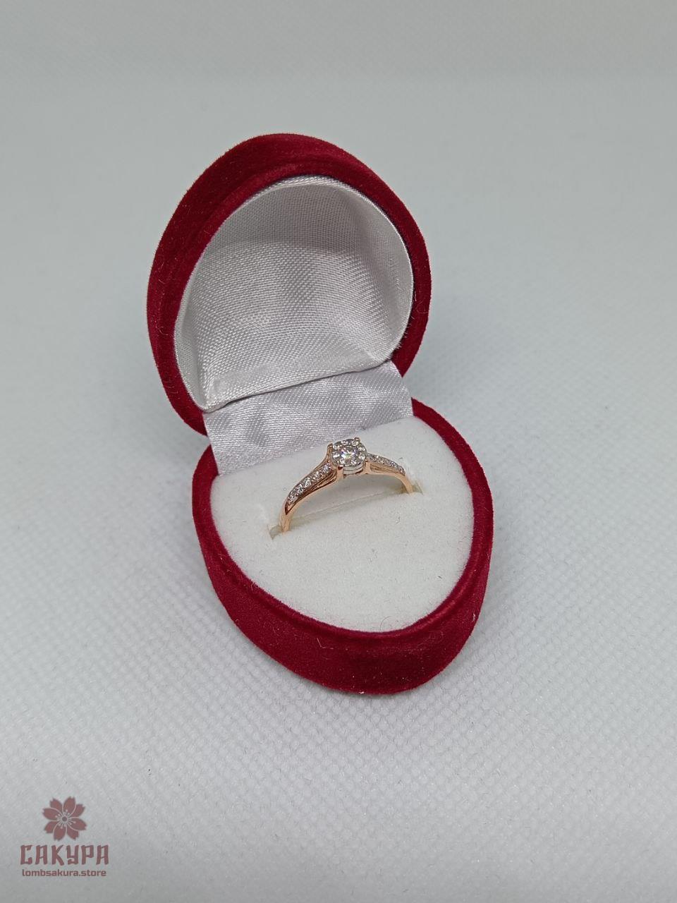 Золота Каблучка зі вставкою діамант, фото 1