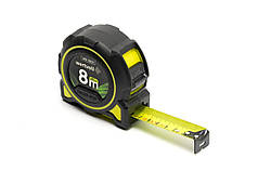 Рулетка WERTVOLL 8 м х 27 мм фіксатор полотна кнопка STOP покриття TPR нейлонове покриття протиковзний