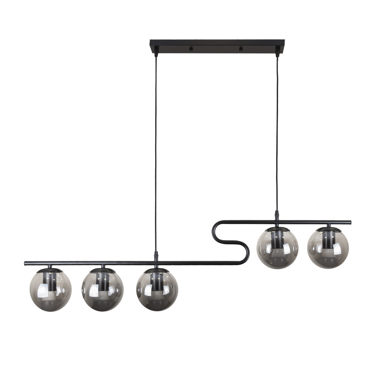 Підвісна люстра з кулями Levistella цоколь E27 ламп 5 шт колір Чорний LVS4477, фото 1
