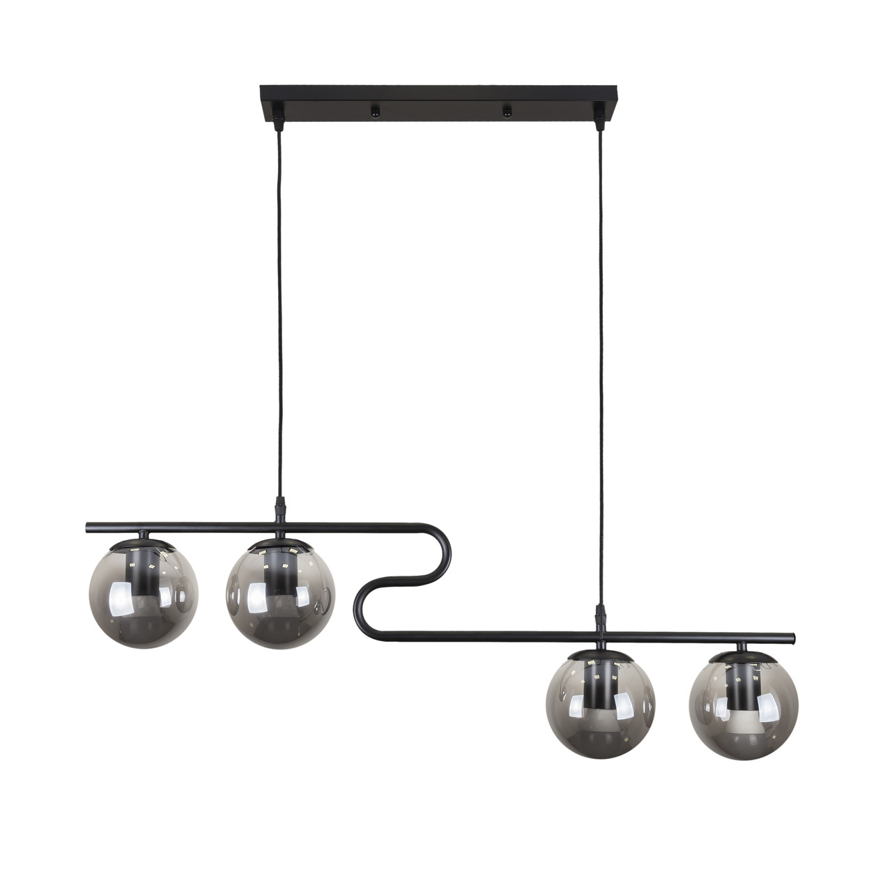 Підвісна люстра з кулями Levistella цоколь E27 ламп 4 шт колір Чорний LVS4475, фото 1