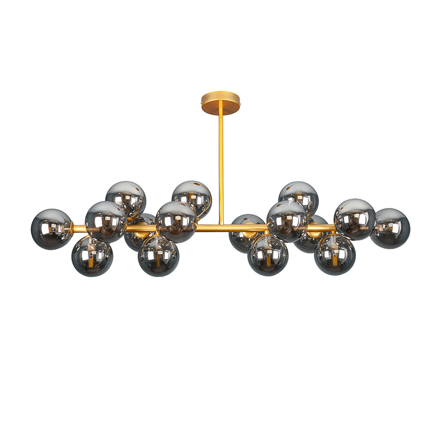 Підвісна люстра з кулями Levistella цоколь G9 ламп 16 шт колір Золотистий LVS6045, фото 1