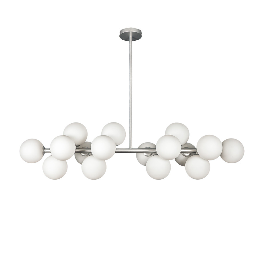 Підвісна люстра з кулями Levistella цоколь G9 ламп 16 шт колір Срібло LVS6040, фото 1