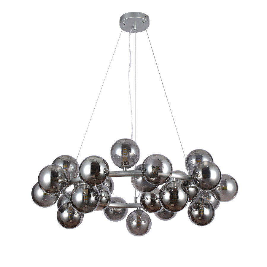Підвісна люстра з кулями Levistella цоколь G9 ламп 25 шт колір Срібло LVS6053, фото 1