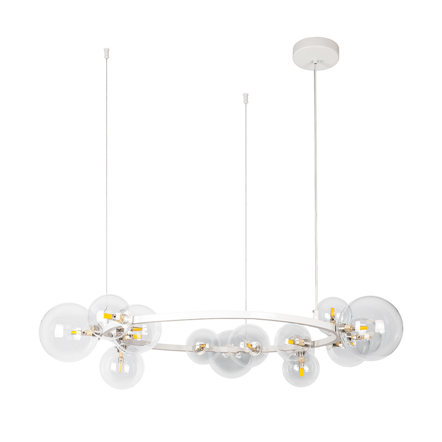 Підвісна люстра з кулями Levistella цоколь G9 ламп 15 шт колір Білий LVS5279, фото 1