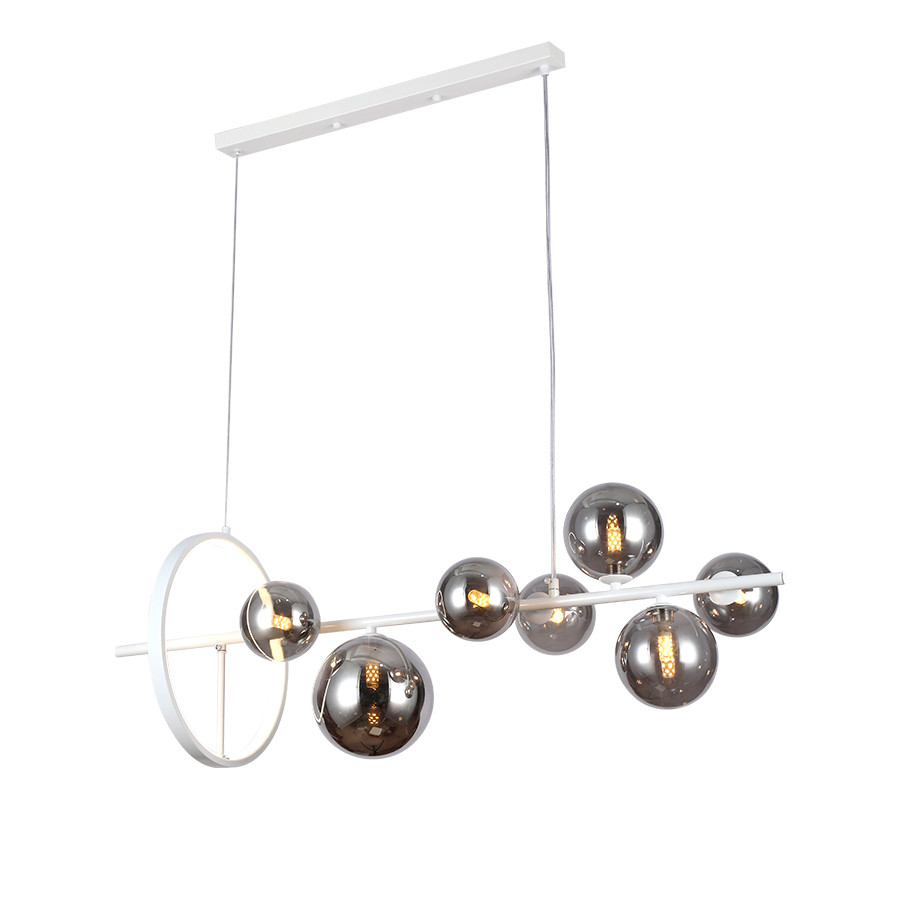 Підвісна люстра з кулями Levistella цоколь G9 + Led 12W ламп шт колір Білий LVS6086, фото 1