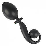 Анальна корок, анальний стимулятор двоканальна надувна з хвостом собачого типу, фото 2