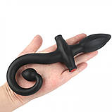 Анальна корок, анальний стимулятор двоканальна надувна з хвостом собачого типу, фото 3