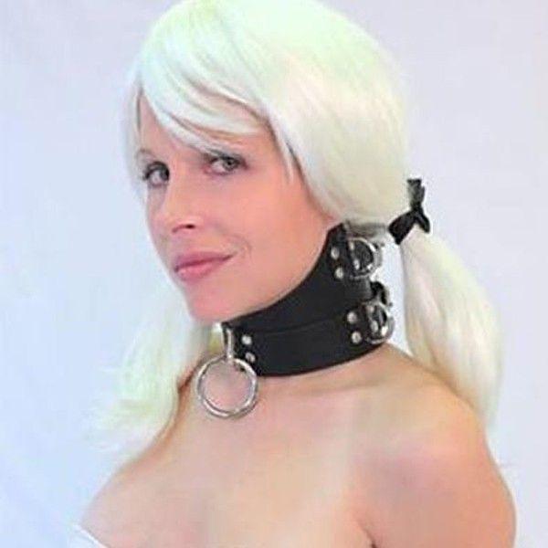 Широкий шкіряний нашийник, ошийники широкий з регульованими пряжками та металевим кільцем, фото 1