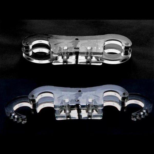 Наручники регульовані, фіксатори зап'ясть прозорі пластикові манжети з пальцем, фото 1