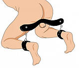 Фіксатор мошонки, бондаж мошонки Extreme Enforcer Humbler з манжетами на щиколотки, регульований розмір, фото 2