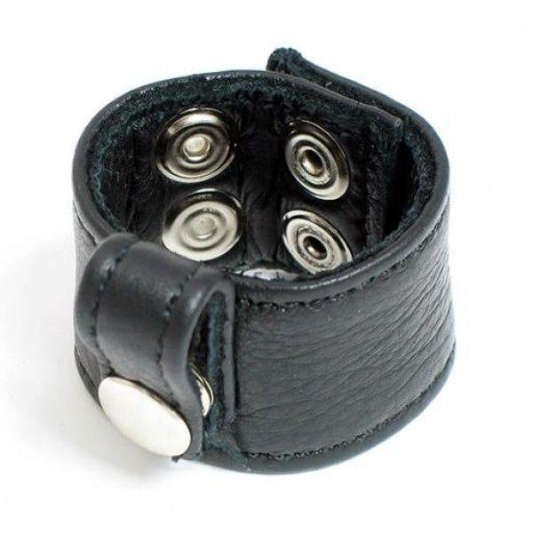 Фіксатор на пеніс, затискач для члена натуральна шкіра, регульований ремінь, фото 1