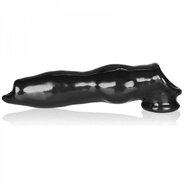 Фіксатор для пеніса, затискач для члена FIDO pup-knot OXBALLS чорний FLEX-TPR, 9.25 дюймів, фото 1