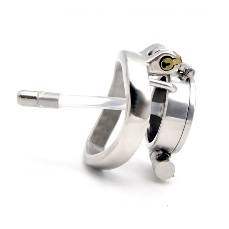 Пояс вірності, клітка для пеніса Double Lock Flip Glans Cover медична сталь 45 мм, фото 1