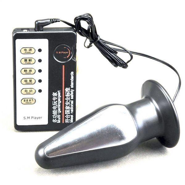 Анальний корок, електростимулятор металевий великий розмір з регульованою частотою, фото 1