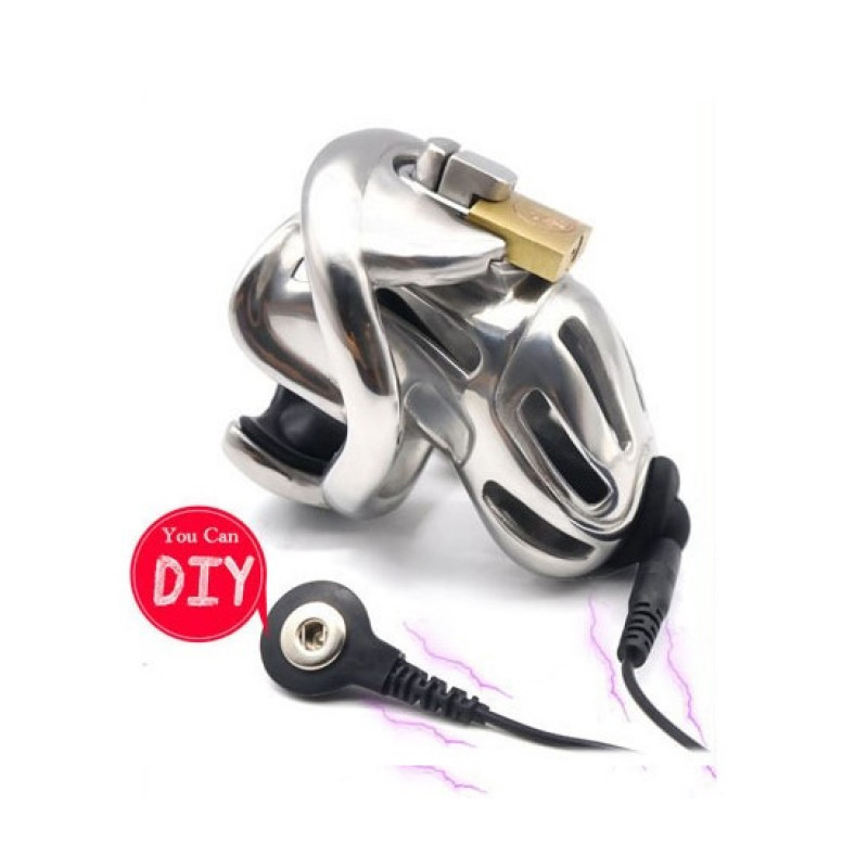 Електростимуляція статевого члену, електрошоковий пояс вірності Uabdsm з нержавіючої сталі, регульований діаметр, фото 1