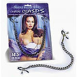 Металеві затискачі для сосків, затискачі на груди Fetish Fantasy Alligator з гумовими вкладками, фото 3