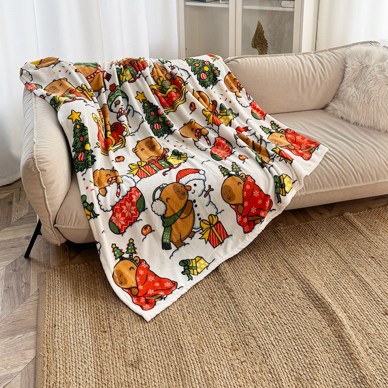 Плед фліс Копібарки і сніговики 150x200 см Love You, фото 1