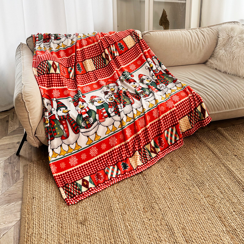 Плед фліс Святкові пінгвінчики 150x200 см Love You