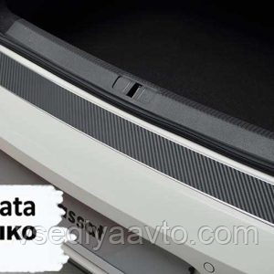 Накладка на бампер Opel VECTRA C універсал з 2002-2008 рр. (NataNiko Carbon), фото 1